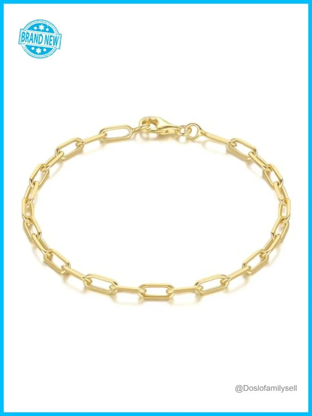 14K Gold Plated Paperclip Chain Bracelet Stackable Dainty Jewelry 6.5-9in